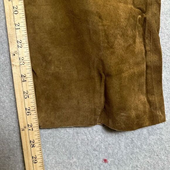 Brandon Thomas Women’s Petite 12 Genuine Leather Suede Pants brown tan - Picture 4 of 7